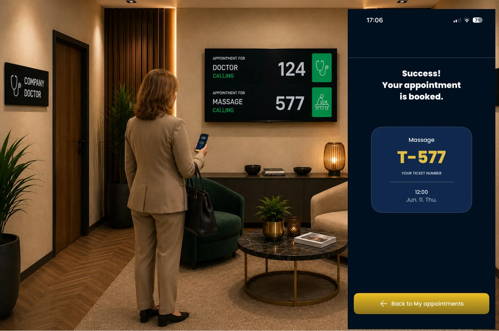 Service HUB screen in the NEOX Infinity app