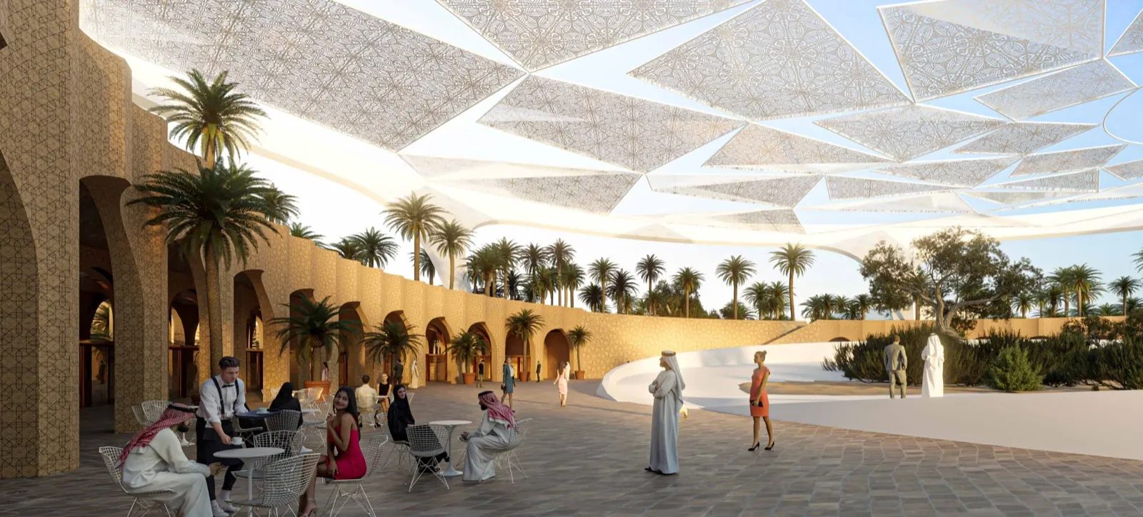 Najma Al Rimal – shaded, patterned courtyard